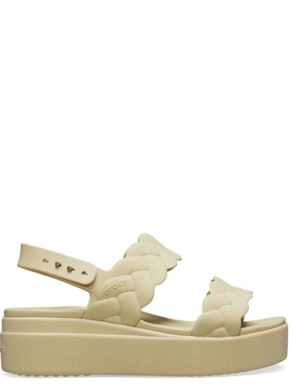 Crocs Cream Brooklyn Woven Low Wedge Sandals Women’s Size 11 Shoes
